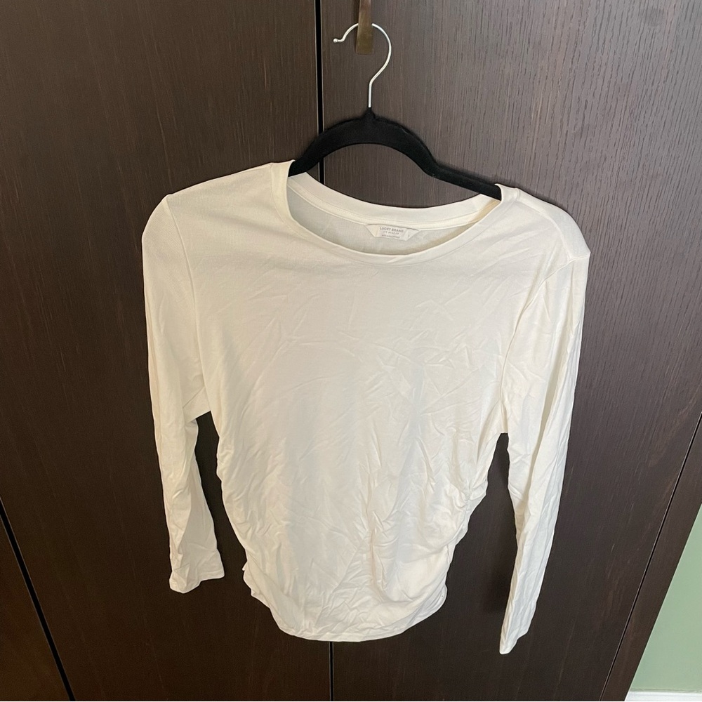 Lucky Brand White Long Sleeve Tee